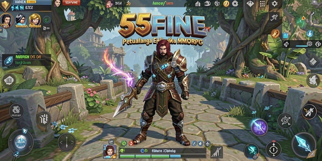Gameplay menarik di dunia 55FIVE MMORPG dengan pertempuran seru.