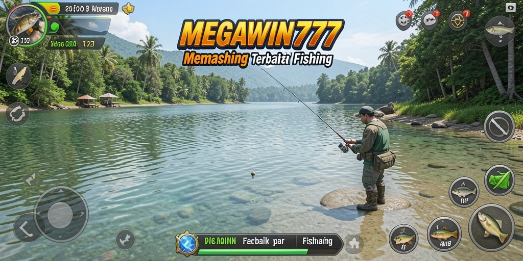 Gameplay Fishing MEGAWIN777 yang menakjubkan dengan ikan yang beragam.