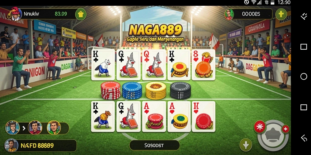 Screenshot gameplay NAGA889 menampilkan pemain asyik bermain Gaple.