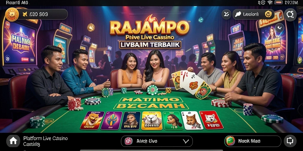 Tampilan menarik gameplay Live Casino RAJAMPO dengan dealer profesional.