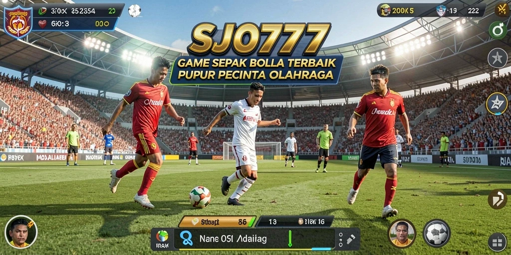Tangkapan layar SJO777 menampilkan aksi permainan sepak bola yang mendebarkan.