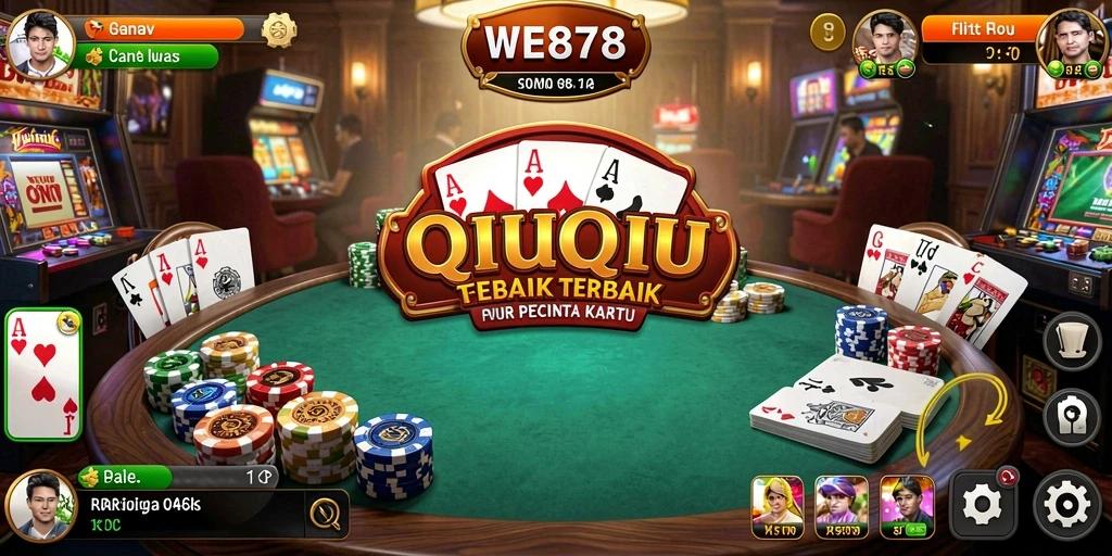 Screenshot gameplay WE878 yang menampilkan suasana permainan QiuQiu.