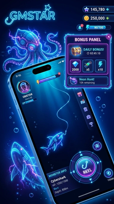 Screenshot antarmuka utama aplikasi gmstar yang menarik.